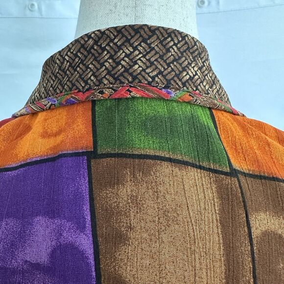 Cache Vintage Rayon Funky Long Blazer Jacket SMALL 4/6 MCM Geometric Art to Wear - Picture 5 of 8